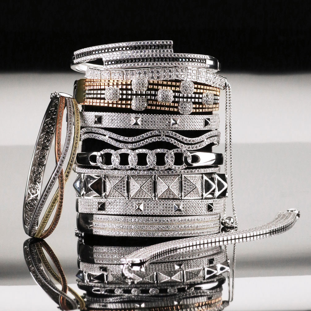 Cashs Ireland Sterling Silver Diamante Soft Crystal Bracelet